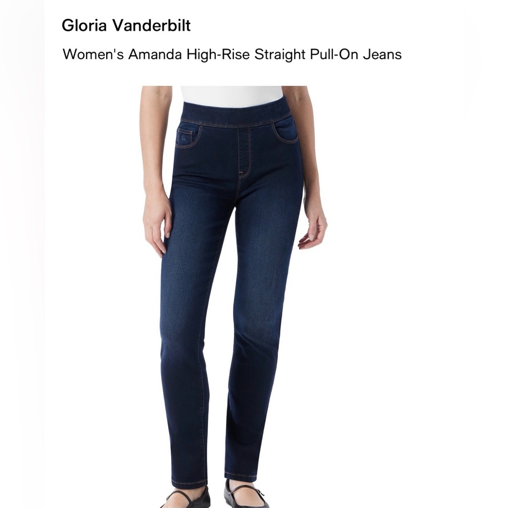 Gloria Vanderbilt Women's Amanda High-Rise Straight Pull-On Jeans